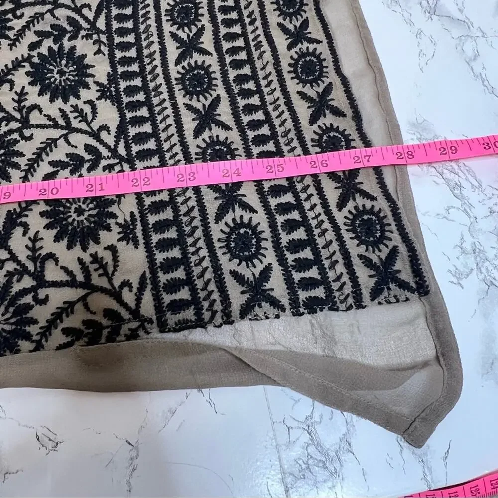 Free people full embroidered semi sheer tunic top Sz XS